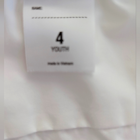 NWOT DENNIS UNIFORM Girls Peter Pan Collar Blouse Size 4 White Short Sleeve - Picture 5 of 5